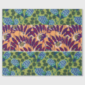 フローラアールデコ柄オリエンタルラッピング紙 ラッピングペーパー (フラット)