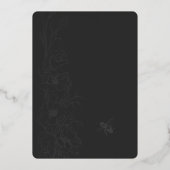 フローラアールデコ石板&ブラック結婚式招待状 箔招待状 (裏面)