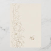 フローラアールデコ素朴コーンフラワーウェディング招待 箔招待状 (裏面)