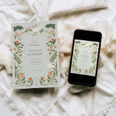 フローラアールデコ金ゴールド結婚式招待状 招待状