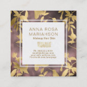 *~*フローラアールデコ金ゴールド鳥パターン スクエア名刺 (裏面)