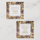 *~*フローラアールデコ金ゴールド鳥パターン スクエア名刺 (正面/裏面)