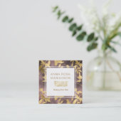 *~*フローラアールデコ金ゴールド鳥パターン スクエア名刺 (スタンド正面)