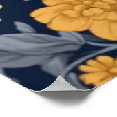 フローラアールヌーボーキングチャールズカバリエスパニエル犬 ポスター (角)