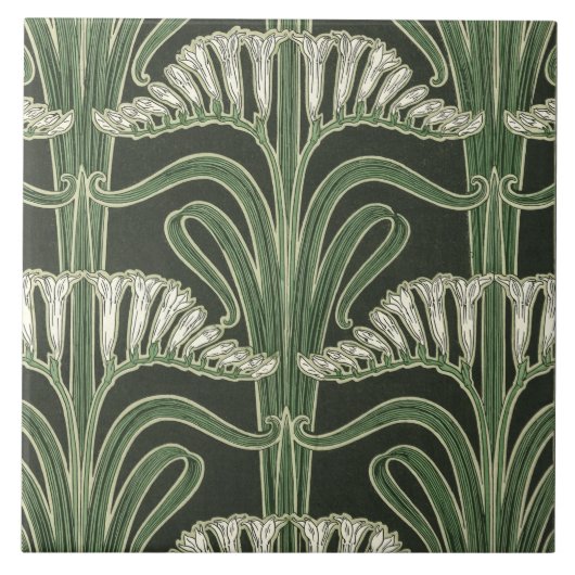 フローラアールヌーボーデザイン タイル (正面)