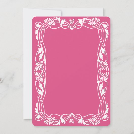 フローラアールヌーボーフレーム招待状テンプレート 招待状 (裏面)