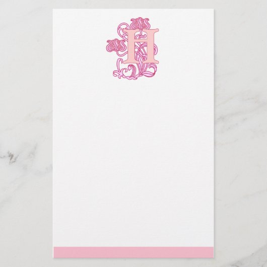 フローラアールヌーボーモノグラム 便箋 (正面)