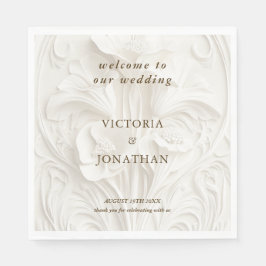 フローラアールヌーボーヴィンテージウェディング スタンダードランチョンナプキン