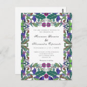 フローラアールヌーボーヴィンテージ結婚式の招待状ポスト ポストカード (正面/裏面)