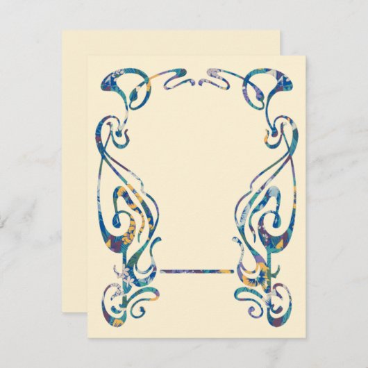 フローラアールヌーボー枠 ノートカード (正面/裏面)