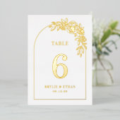 フローラア実在ーチフォイル表番号カード 箔招待状 (立ち正面)