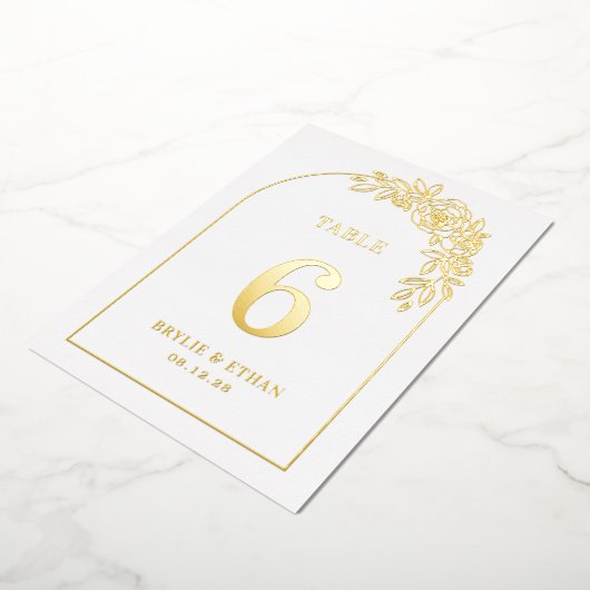 フローラア実在ーチフォイル表番号カード 箔招待状 (回転した状態)