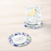 フローラア結婚ネモネパーソナライズされたズ ラウンドペーパーコースター (インサイチュ)