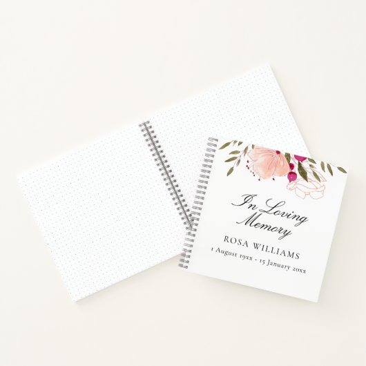 フローライエレガントンラブメモリ葬祭ゲストブック ノートブック (内部)