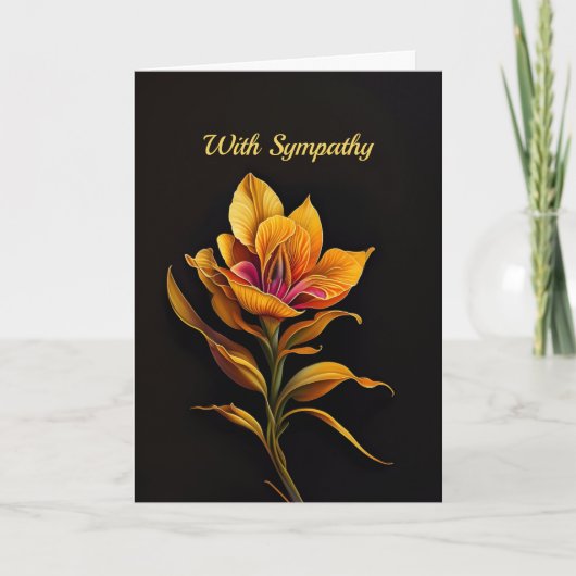 フローライエローアイリス絵画ズ悔やみや弔慰 カード (正面)