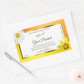 フローライエローオレンジグリッターホワイトプロダクトラベル 長方形シール (封筒)