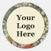 フローライエローグリーンとホワイトビジネスロゴはこちら ラウンドシール (正面)