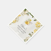 フローライエローグリーンティーパーティーベビーシャワー紙 スタンダードカクテルナプキン (角)