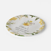 フローライエローグリーンティーパーティーベビーシャワー紙 ペーパープレート (アングル)