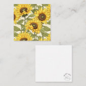 フローライエローサンフラワーデザインフラットグリーティングカード ノートカード (正面/裏面)