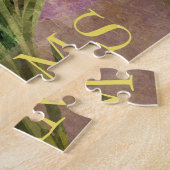 フローライエローダフォディル春の花モノグラム ジグソーパズル (側面)