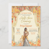 フローライエローハーフサリーインディアンガールセレモニー 招待状 (正面)