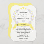 フローライエローパープルフラワーズ結婚リース 招待状 (正面/裏面)