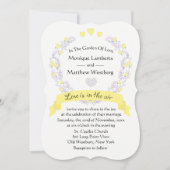 フローライエローパープルフラワーズ結婚リース 招待状 (正面)