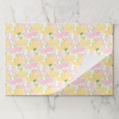フローライエローピンク誕生日シャワー紙ランチョンマット ペーパーパッド (折り畳み)