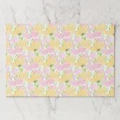 フローライエローピンク誕生日シャワー紙ランチョンマット ペーパーパッド (正面)