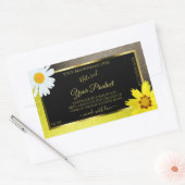 フローライエローブラウングリッターブラック製品ラベル 長方形シール (封筒)