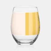 フローライエローブルーブーケストライプー結婚ズ ステムなしワイングラス (右)