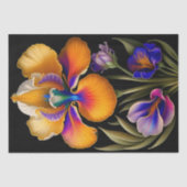 フローライエローブルーボタニカルイラストレーション 薄葉紙 (正面)