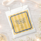 フローライエローブルーボタニカルストライプ結婚ズ フェイバーバッグ (クリップ留めされた状態)