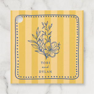 フローライエローブーケストライプー結婚ズ フェイバータグ