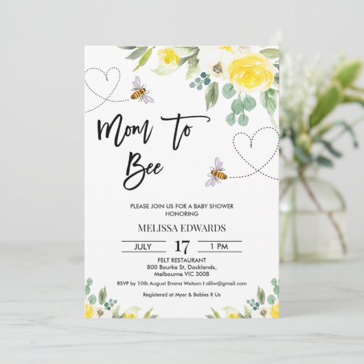フローライエローママへビーベイビーシャワー 招待状 (スタンド正面)