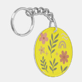 フローライエローラウンドキーチェーン キーホルダー (正面左)