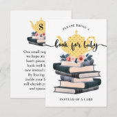 フローライエローヴィンテージティー用ベビーブックスパーティー エンクロージャーカード (正面/裏面)