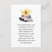 フローライエローヴィンテージティー用ベビーブックスパーティー エンクロージャーカード (裏面)