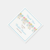 フローライエロー&ピンクバードケージブライダルシャワー スタンダードカクテルナプキン (角)