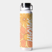 フローライエロー&ピンクモノグラム名 ウォーターボトル (背面)