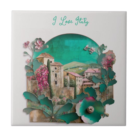 フローライタリアン紙彫刻 タイル (正面)