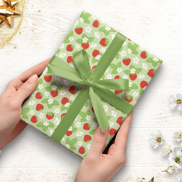 フローライチゴの柄包み紙 ラッピングペーパー