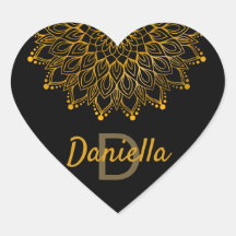 フローライニシャルモノグラム金ゴールドパーソナライズされた曼荼羅