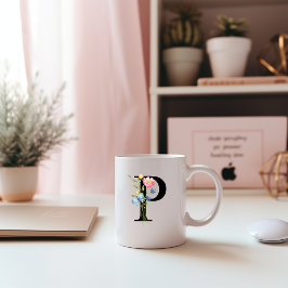 フローライニシャルモノグラムPマグカップ コーヒーマグカップ