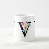 フローライニシャルモノグラムVマグカップ コーヒーマグカップ (中央)