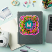 フローライニシャルヴィンテージボホピンクおもしろいインスピレーション シール