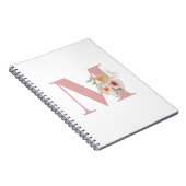 フローライニシャル文字モノグラム ノートブック (右側)