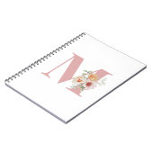 フローライニシャル文字モノグラム ノートブック (左側)