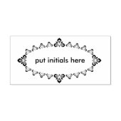 フローライニシャル楕円シルエットアートスタンプ ラバースタンプ (インプリント)